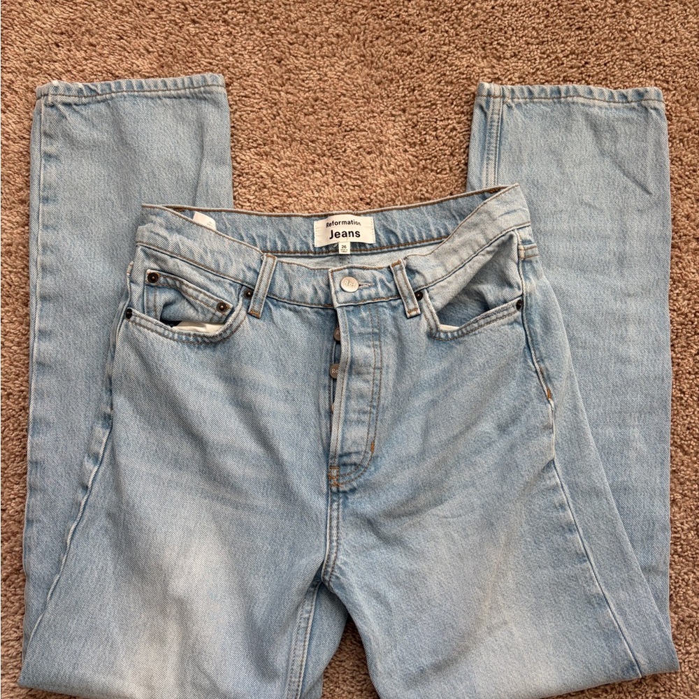 Reformation Sky Blue Denim Jeans